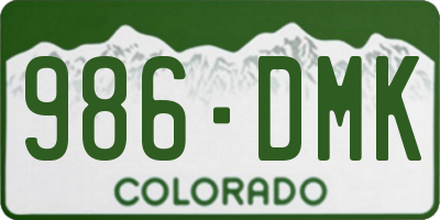 CO license plate 986DMK