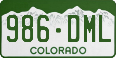 CO license plate 986DML