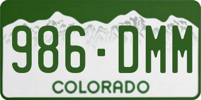 CO license plate 986DMM