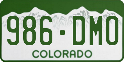 CO license plate 986DMO