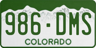 CO license plate 986DMS