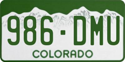 CO license plate 986DMU