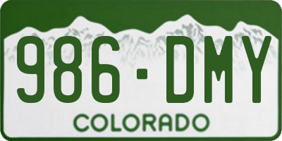 CO license plate 986DMY