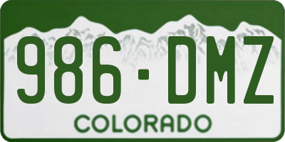 CO license plate 986DMZ