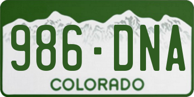 CO license plate 986DNA