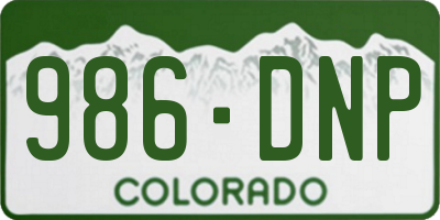 CO license plate 986DNP