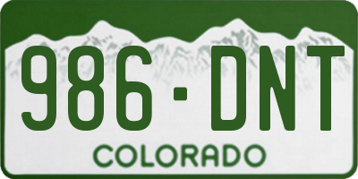 CO license plate 986DNT