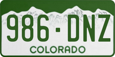 CO license plate 986DNZ