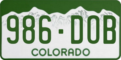 CO license plate 986DOB