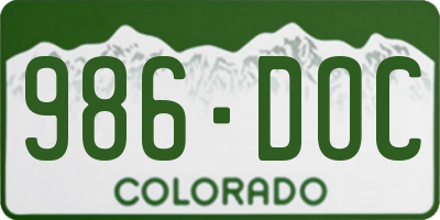 CO license plate 986DOC