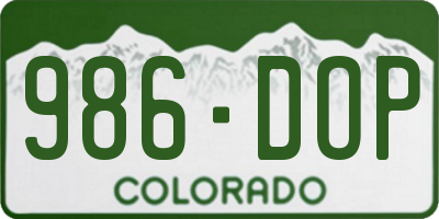 CO license plate 986DOP