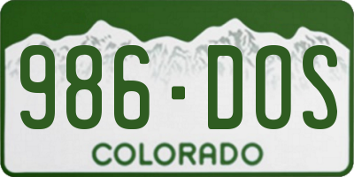 CO license plate 986DOS