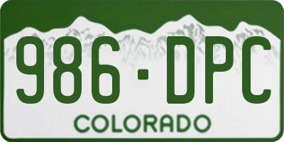 CO license plate 986DPC