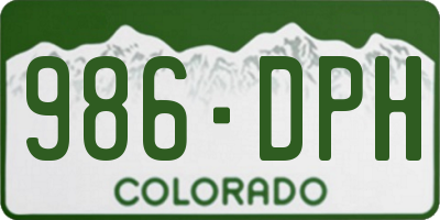 CO license plate 986DPH