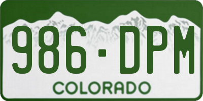 CO license plate 986DPM