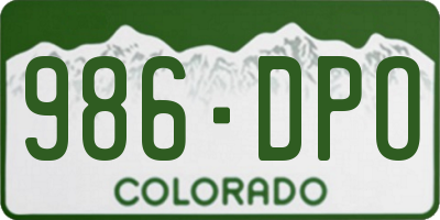 CO license plate 986DPO