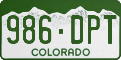 CO license plate 986DPT