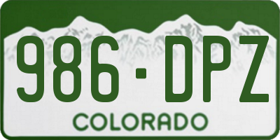 CO license plate 986DPZ