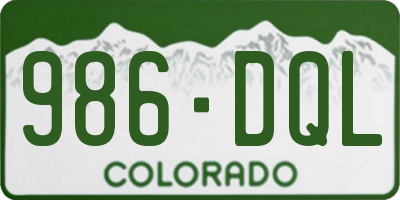 CO license plate 986DQL