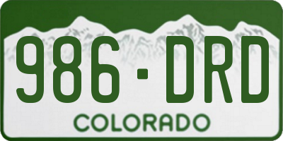 CO license plate 986DRD