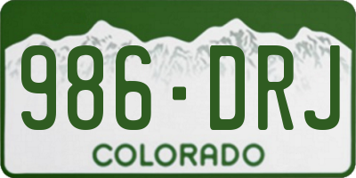 CO license plate 986DRJ