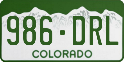 CO license plate 986DRL