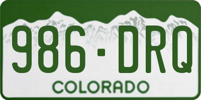 CO license plate 986DRQ
