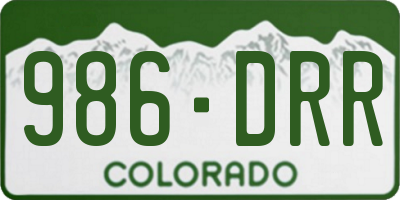 CO license plate 986DRR