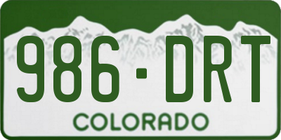 CO license plate 986DRT