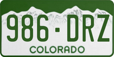 CO license plate 986DRZ