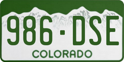 CO license plate 986DSE