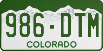 CO license plate 986DTM