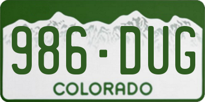 CO license plate 986DUG