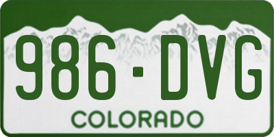 CO license plate 986DVG