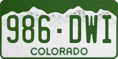 CO license plate 986DWI
