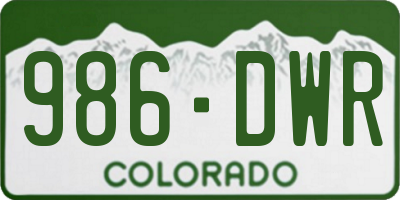 CO license plate 986DWR