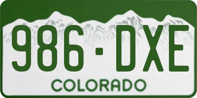 CO license plate 986DXE