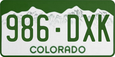 CO license plate 986DXK