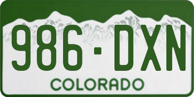 CO license plate 986DXN