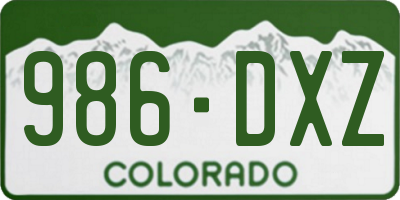CO license plate 986DXZ