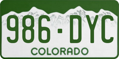 CO license plate 986DYC