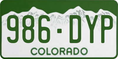 CO license plate 986DYP