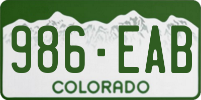 CO license plate 986EAB