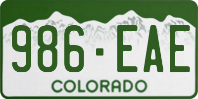 CO license plate 986EAE