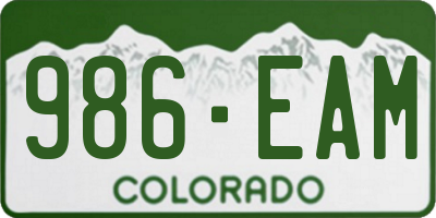 CO license plate 986EAM