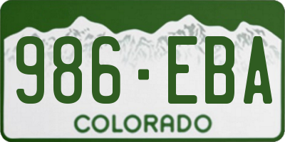 CO license plate 986EBA