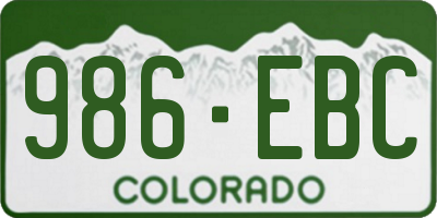 CO license plate 986EBC