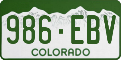 CO license plate 986EBV
