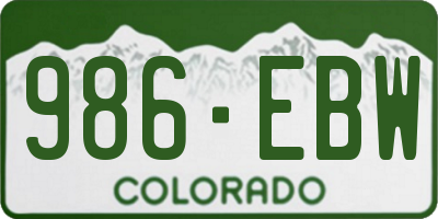 CO license plate 986EBW
