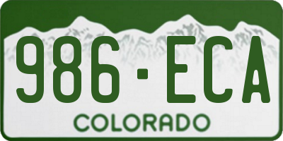 CO license plate 986ECA